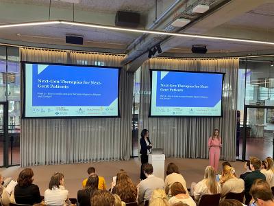 symposium over ATMPs - spreker aan het woord